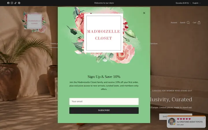 Website preview for Madmoizelle Closet