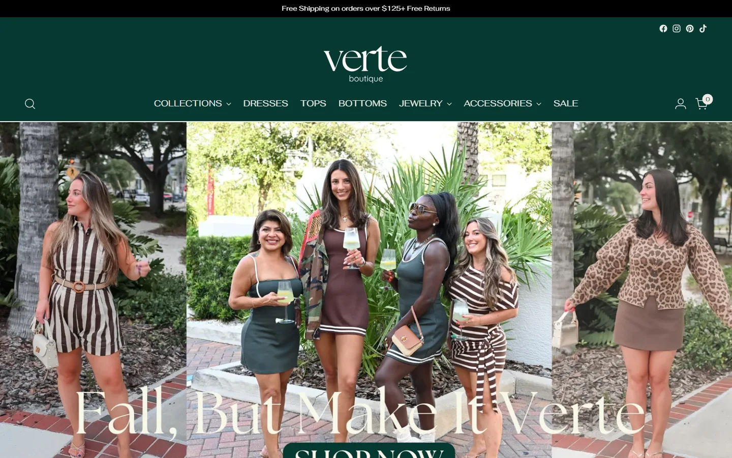 Viewport capture of Verte Boutique website