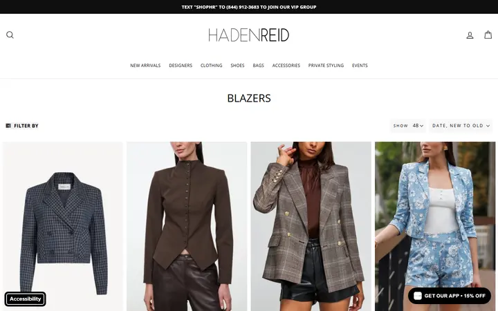 Website page titled Blazers