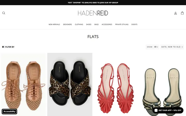 Website page titled Flats