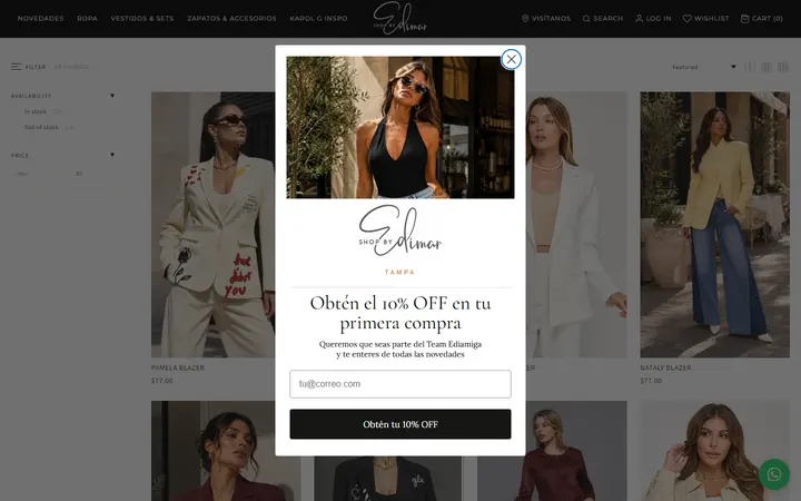 Website page titled blazer – ShopByEdimarTampa