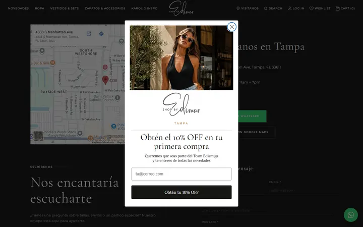 Website page titled CONTACT_NEW – ShopByEdimarTampa