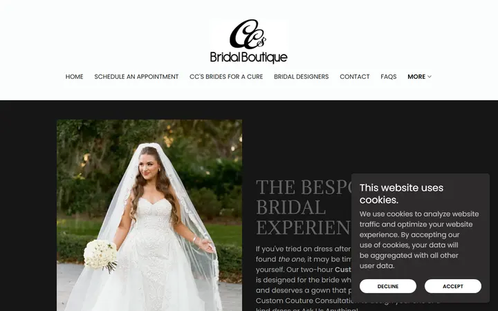 Website page titled Custom Couture Consult