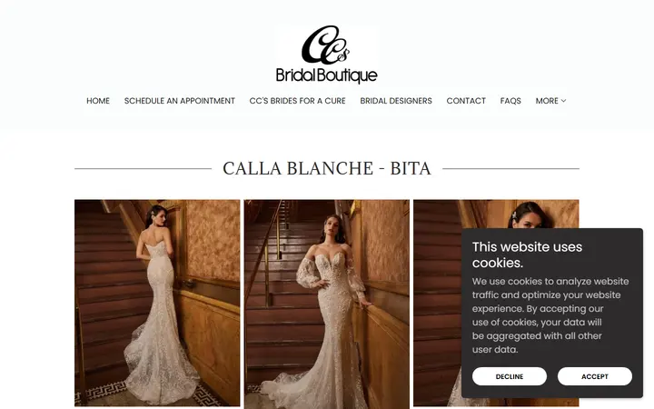 Website page titled Calla Blanche Bita