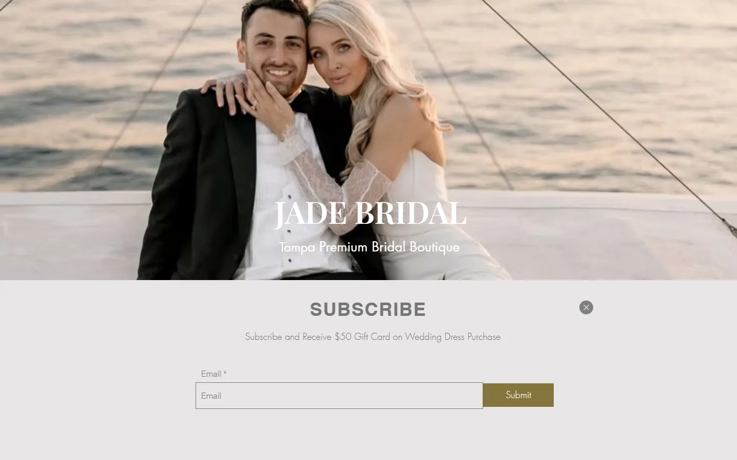 Viewport capture of Jade Bridal website
