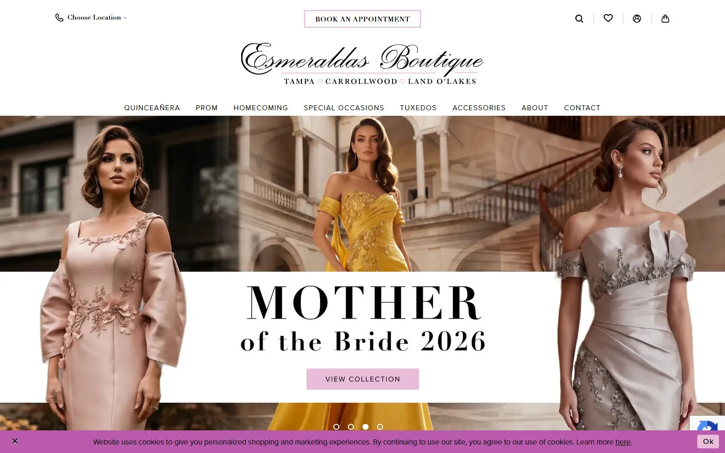 Viewport capture of Esmeraldas Boutique Carrollwood website