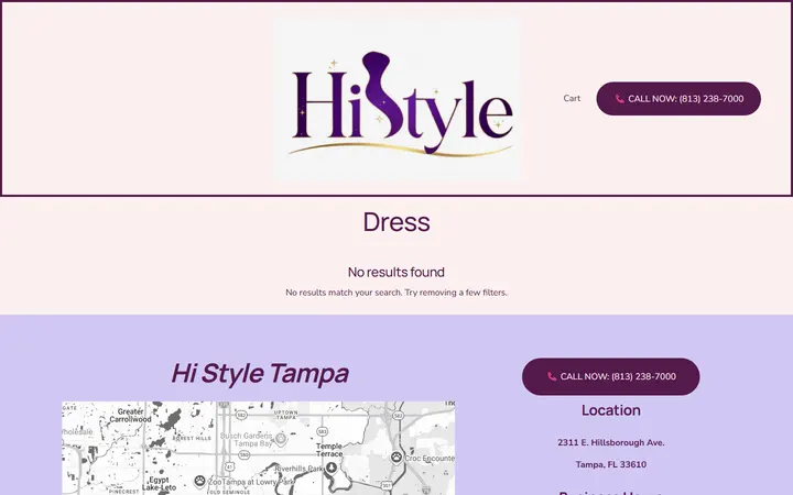 Website page titled Dress — Store — Hi Style