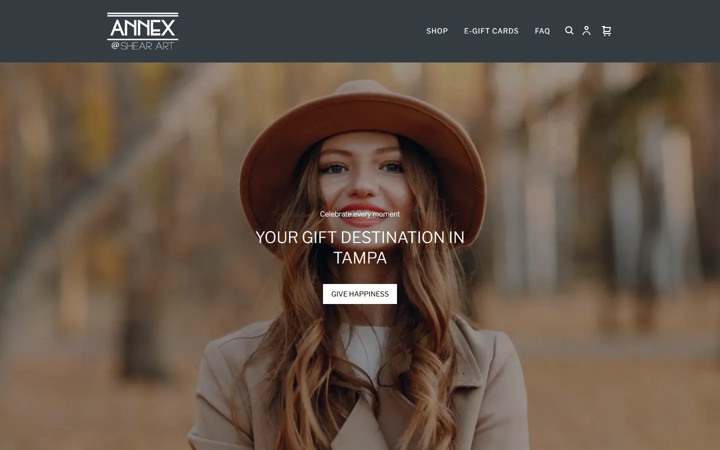 Viewport capture of Annex Boutique at Shear Art website