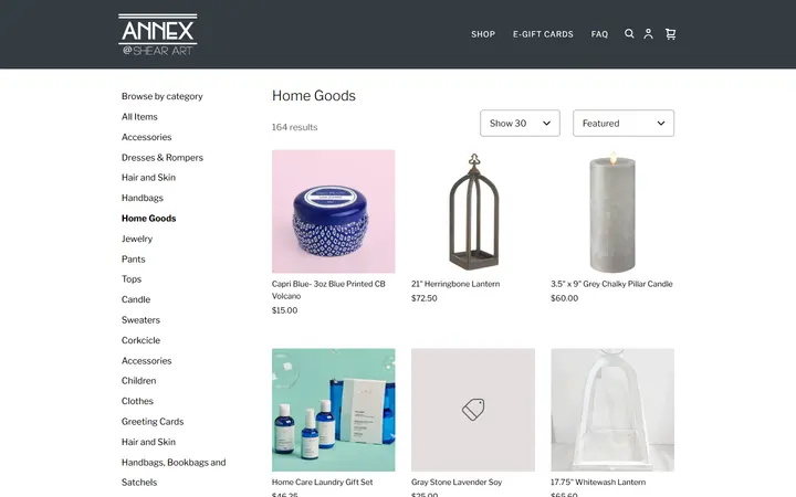 Website page titled Home Goods | Best Boutique in Tampa