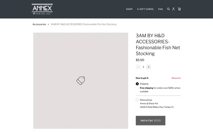 Website page titled 3AM BY H&D ACCESSORIES-Fashionable Fish Net Stocking | Best Boutique in Tampa