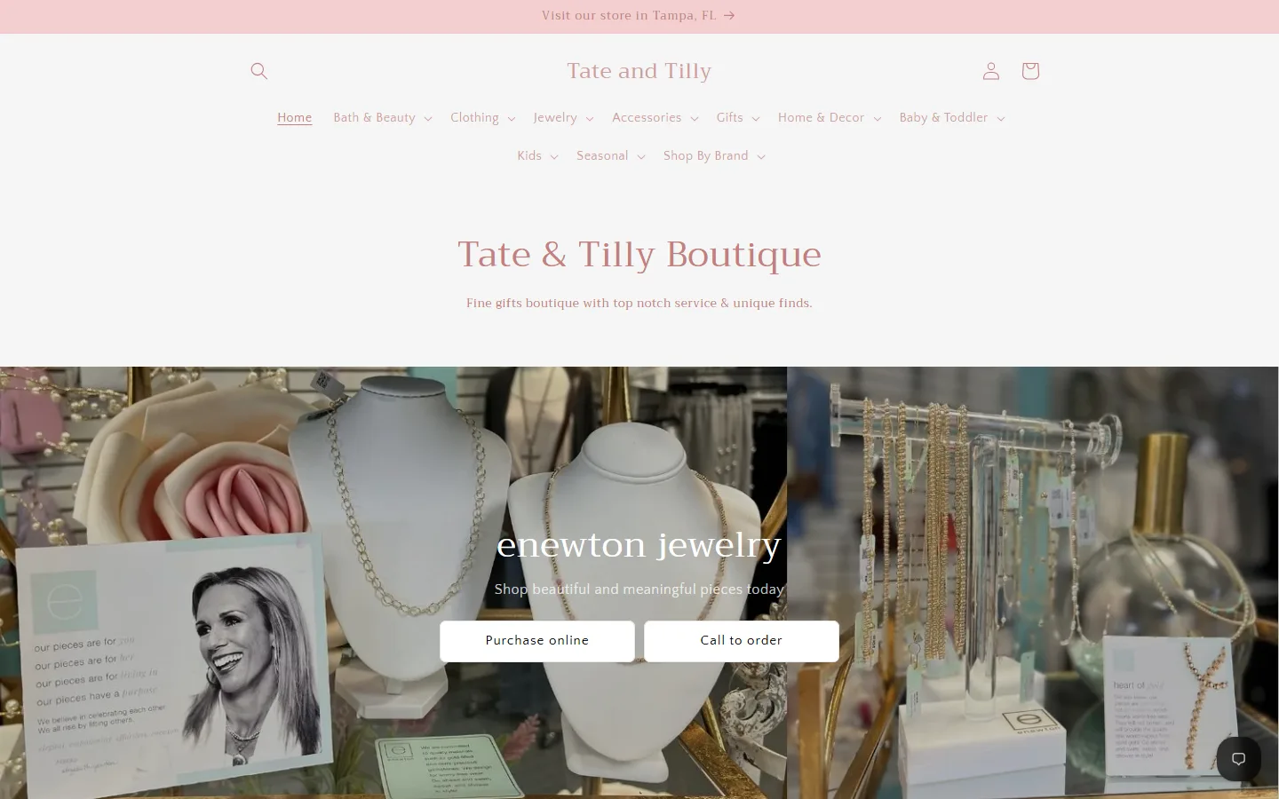 Viewport capture of Tate & Tilly website