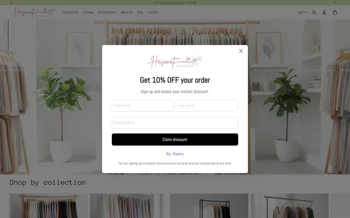Preview of Hasanat boutique and alterations website
