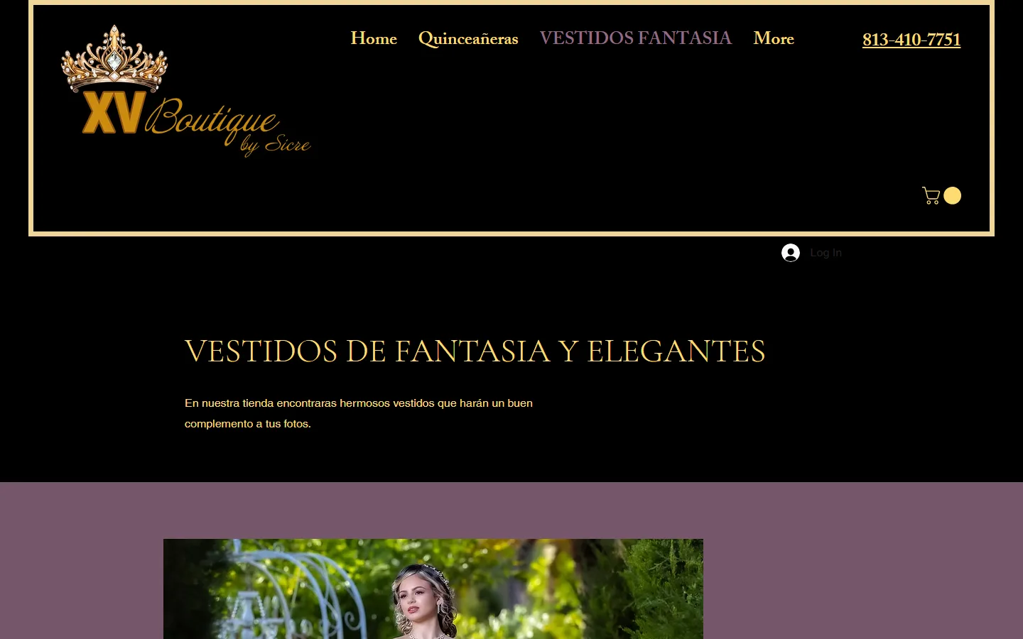 Viewport capture of xv Boutique by Sicre website