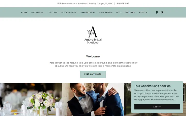 Website page titled Gallery | Amore Bridal Boutique