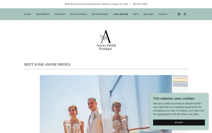 Website page titled Our Brides