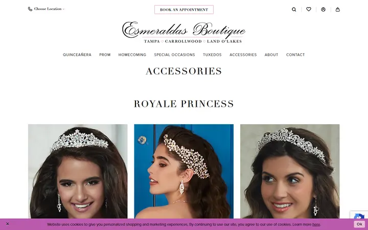 Website page titled Accessories | Esmeralda's Boutique