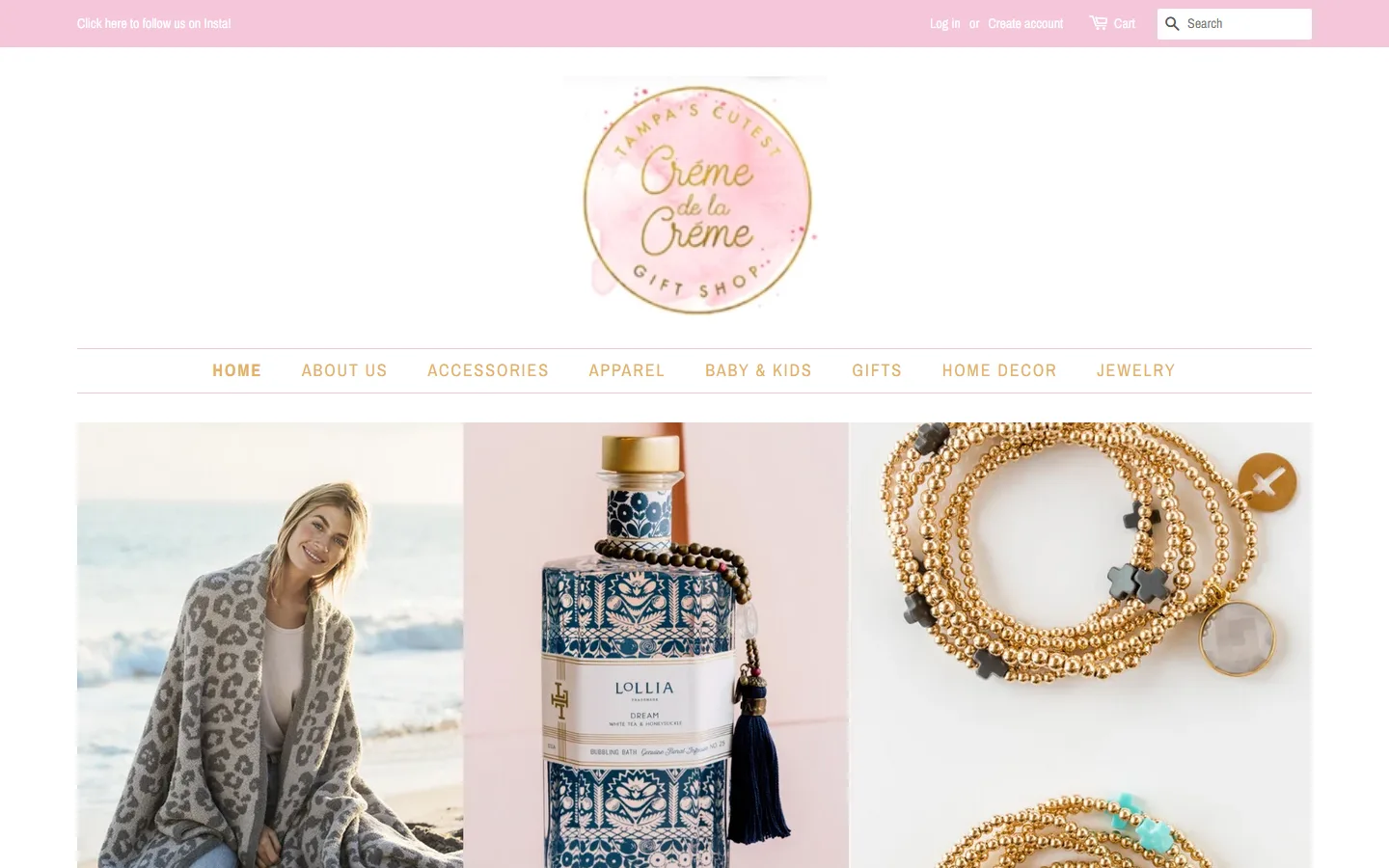 Viewport capture of Crème De La Crème website