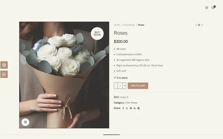 Website page titled Roses – Floweroses Boutique