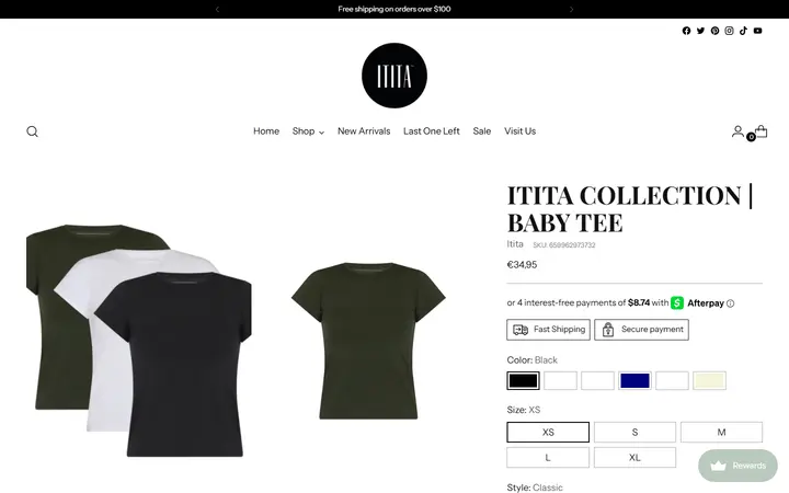 Website page titled Itita Collection | Baby Tee – ititaboutique