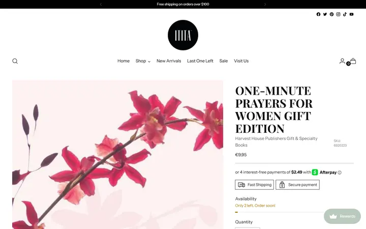 Website page titled One-Minute Prayers for Women Gift Edition – ititaboutique