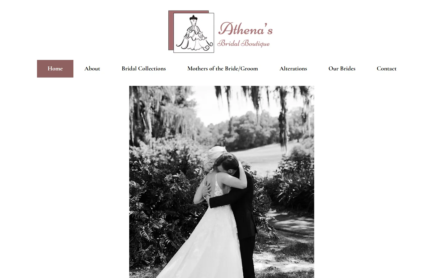 Viewport capture of Athena's Bridal Boutique website