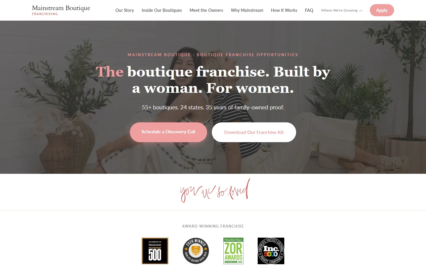 Viewport capture of Mainstream Boutique - Riverview website