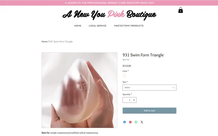 Website page titled 931 Swim Form Triangle | Anewyou