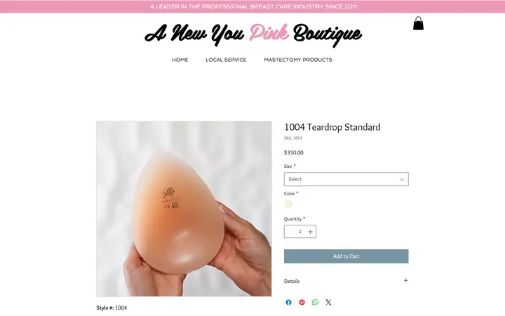 Website page titled 1004 Teardrop Standard | Anewyou