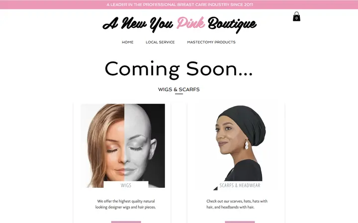 Website page titled WIGS & SCARFS | Anewyou