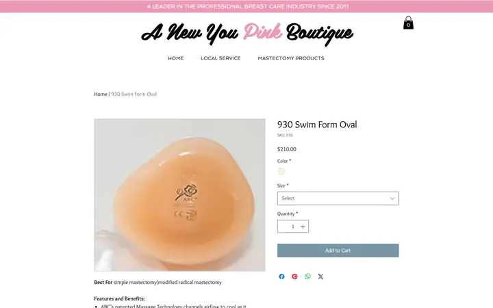 Website page titled 930 Swim Form Oval | Anewyou