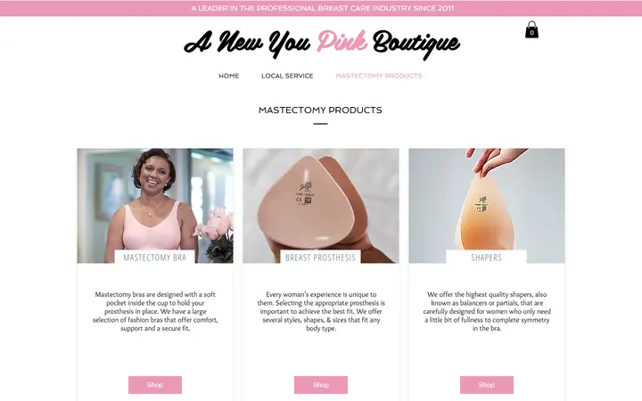 Preview of A New You Pink Boutique website