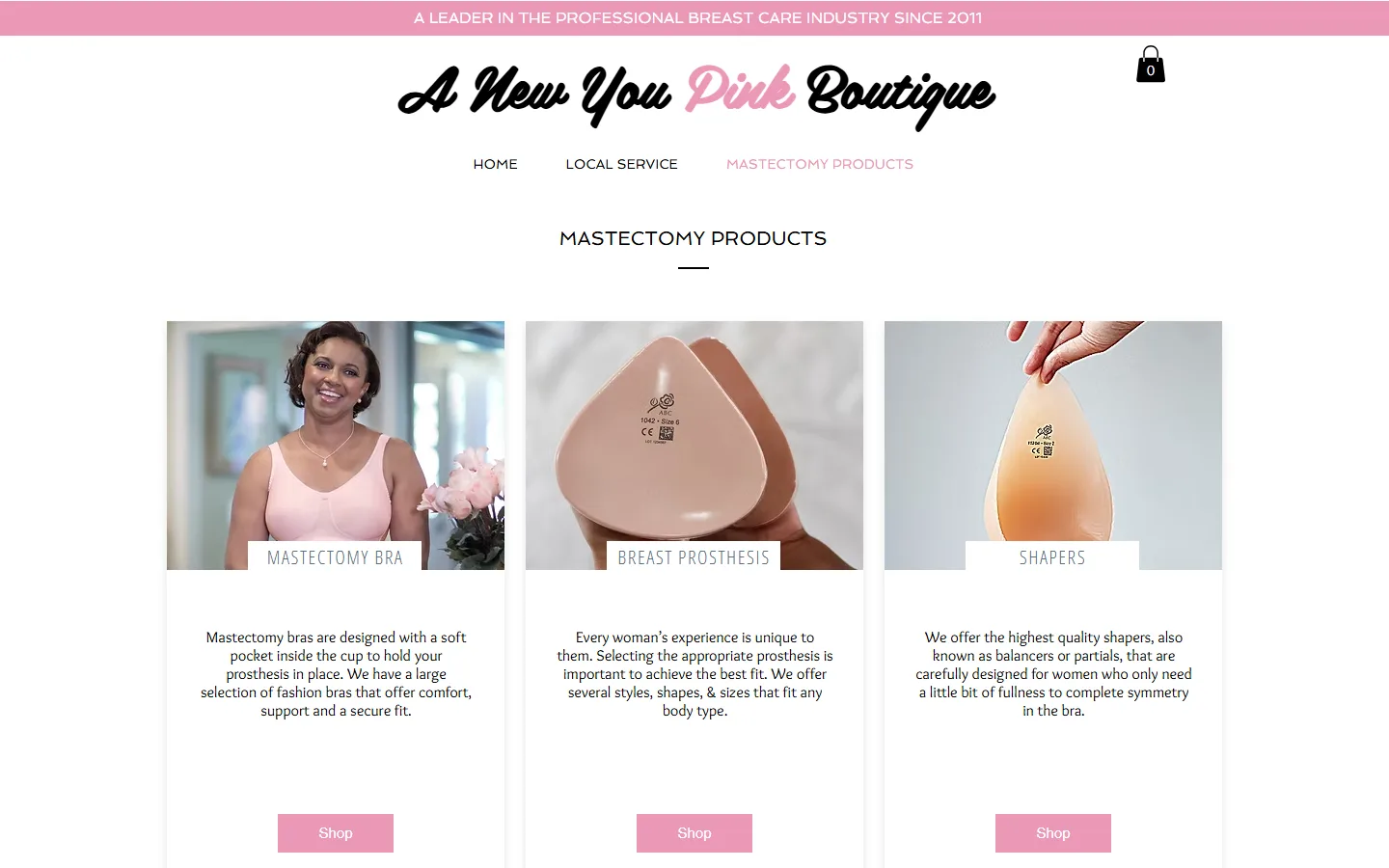 Viewport capture of A New You Pink Boutique website
