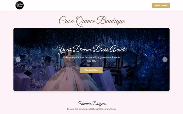 Preview of Casa Quince Boutique website