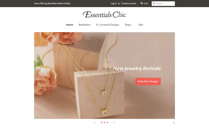 Preview of Essentials Chic website
