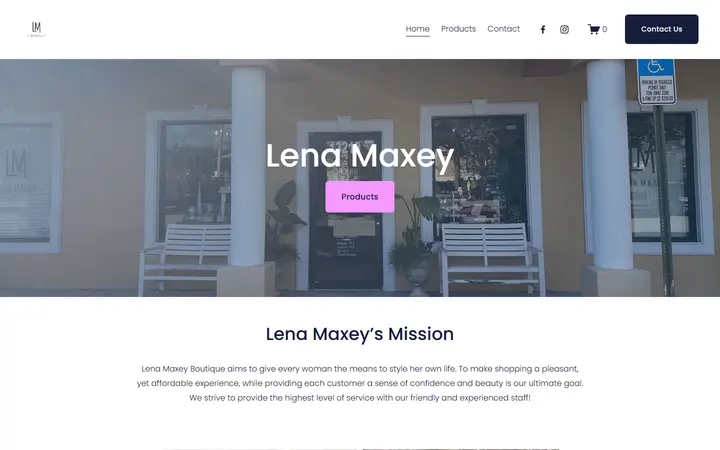 Preview of Lena Maxey Boutique & Salon website