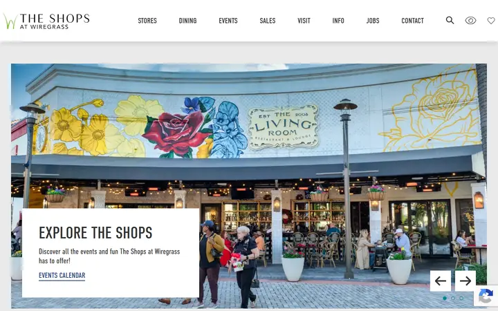 Preview of The Shops at Wiregrass website